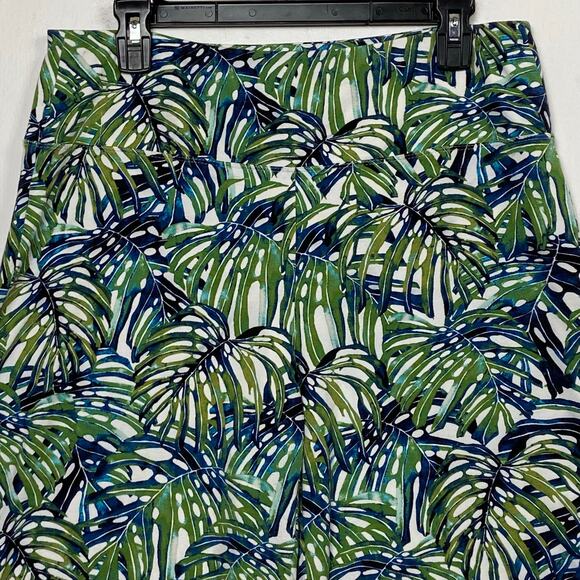 J. Jill Wearever Green Blue Smooth Fit Wide Leg Cropped Knit Pants Size Medium - Picture 3 of 9